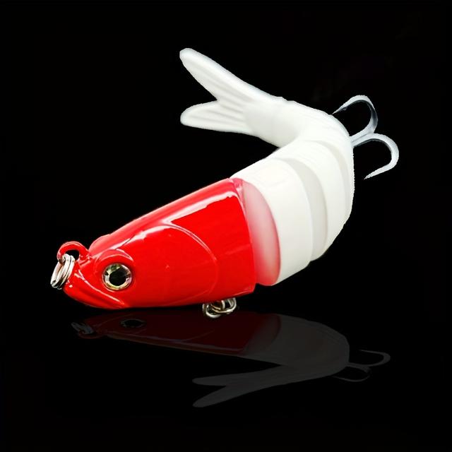 TEMU Artificial Bionic Wobbler Fishing Lure, Slow Sinking Simulation Multi Sections Hard Bait, Fishing Gear For Freshwater Saltwater