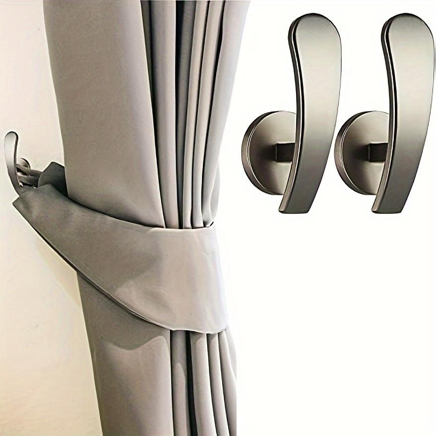 TEMU 2pcs Curtain Holdback,wall Mounted Hooks Drapery Tiebacks With Screws Metal Decorative Curtain Holdbacks Decorative Window Drapery Holder Curtain Hooks