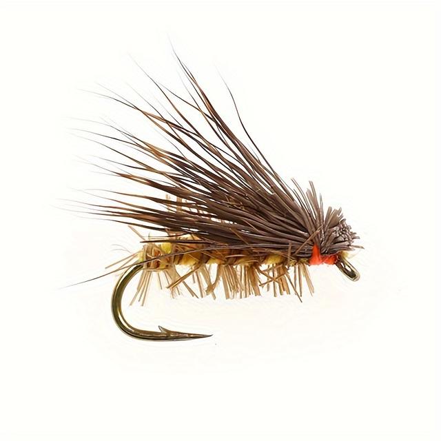 TEMU 8pcs Deer Hair , Bionic Insect Lure, Topwater Dry Fly Bait, Artificial Crank Hooks, Fishing Tackle, Fly Fishing Flies