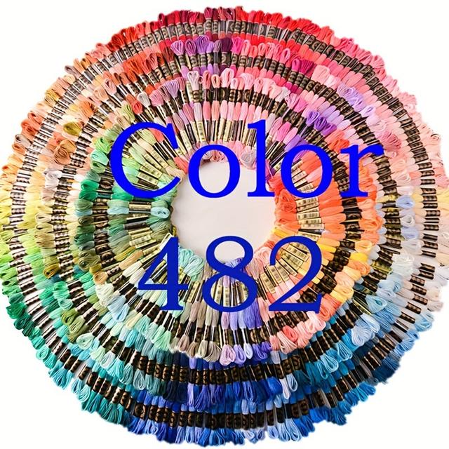 TEMU 1pc 482 Colors 8 Meters Solid Color Each Polyester Stitch Embroidery Bracelet Composition Embroidery Thread