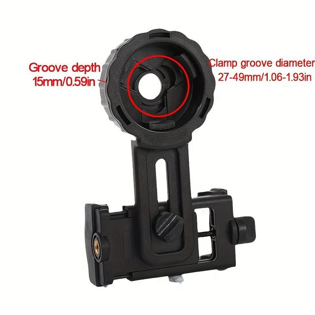 TEMU Upgrade Universal Cell Phone Adapter Bracket Clip Mount Rotary Clamp Soft Rubber Material For Binoculars Monocular Telescope