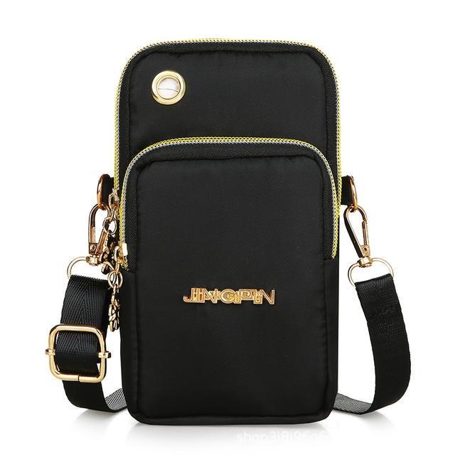 TEMU Zipper Mobile Phone Slant Bag, Outdoor Sports Wrist Bag, Coin Mobile Phone Bag, Summer Nylon Small Bag