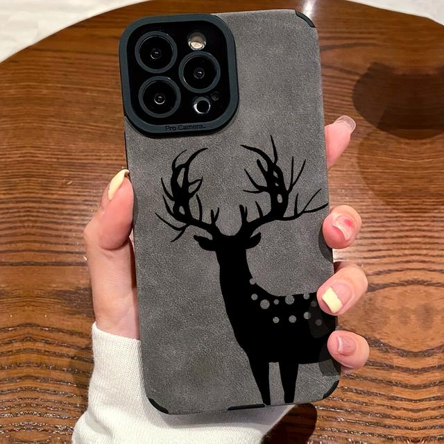 TEMU 1 حافظة هاتف مع رسومات الغزلان المضادة للسقوط لآيفون 14 13 12 11 برو ماكس إكس إس ماكس إكس آر 8 7 6 6s ميني بلس هدية لعيد الميلاد