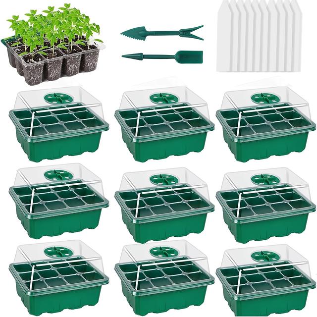 TEMU 10 Seed Starting Trays, Seed Starting Kits (with Humidity Regulators), Seed Starting Trays, Plant Starting Kits, And Mini Greenhouse Germination Kits (120 Cell Trays)