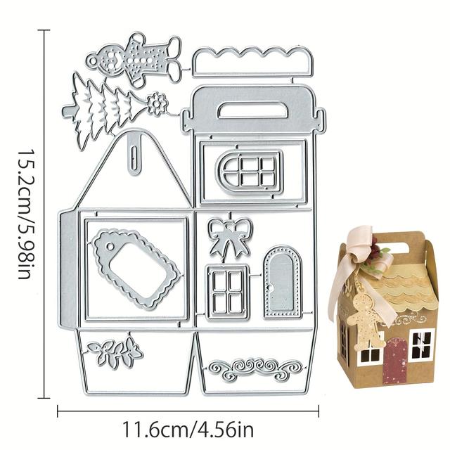 TEMU 1pc, House Shaped Box Metal Die Cuts Cutting Dies Stencils For Scrapbooking Photo Embossing Paper Dies Template For Card Making