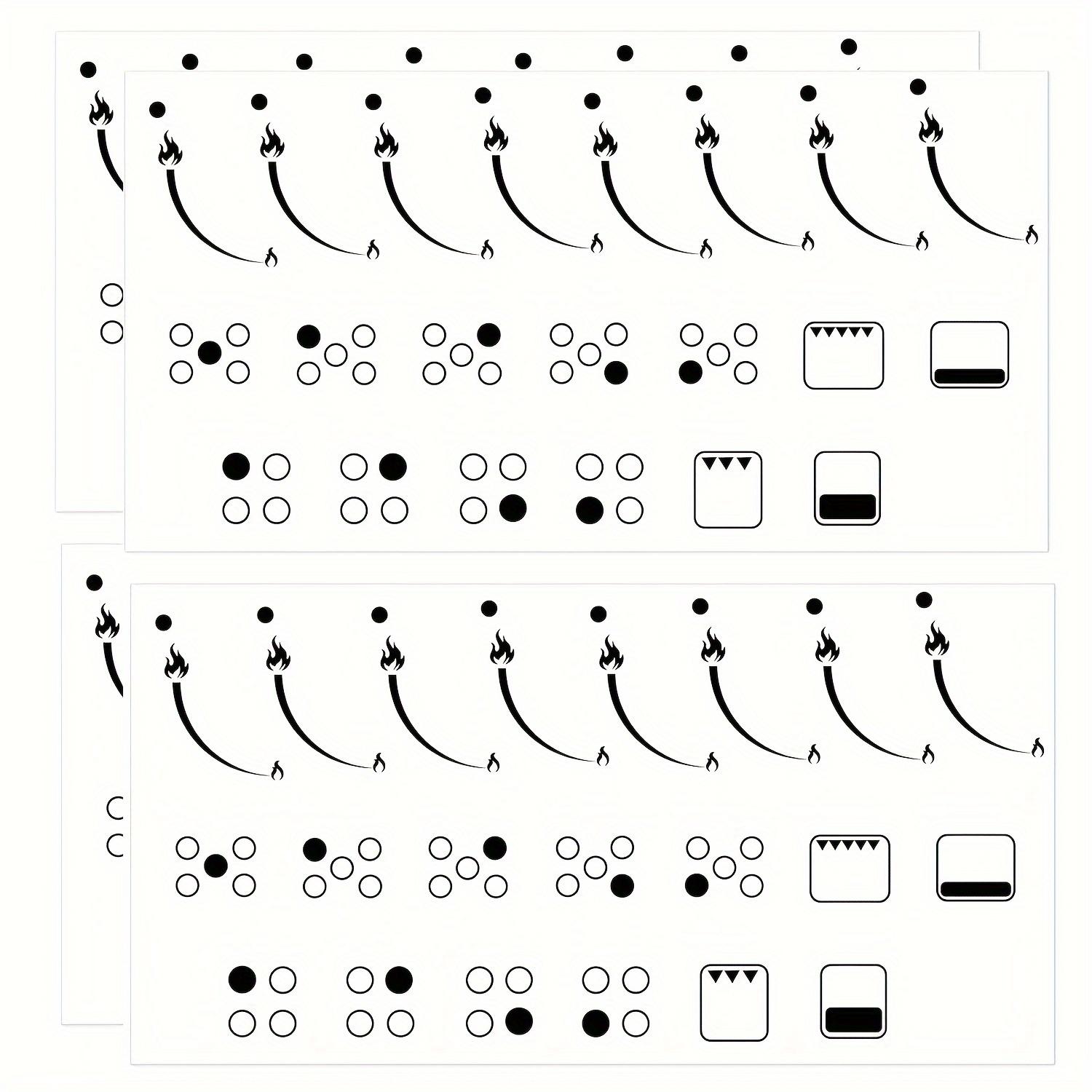 TEMU 2 Sheets Flame Indicator Sticker, Flame Indicator Ring Stove Label, Oven Replacement Adhesive Knob Symbol For Bumper Stove Top Marker