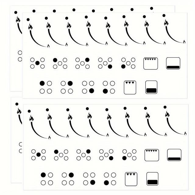TEMU 2 Sheets Flame Indicator Sticker, Flame Indicator Ring Stove Label, Oven Replacement Adhesive Knob Symbol For Bumper Stove Top Marker