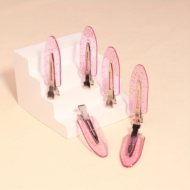 TEMU 6 Pcs No Bend Hair Clips - Styling Clips For Salon Hairstyle, , No Dent, Bangs, Waves, And Makeup Application