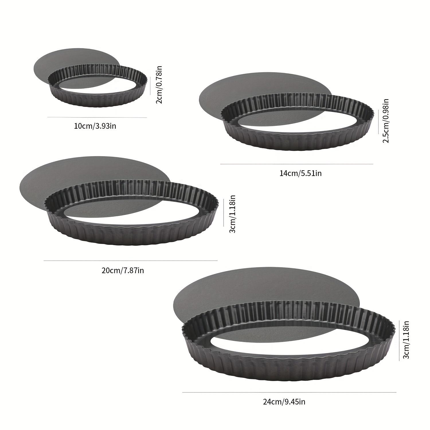 TEMU 4pcs, 4/6/8/10 Inch Nonstick Pizza Pan, Cake Mold, Pizza Cake Dessert Baking Pan, With Removable Bottom, Round Pie Pan, Reusable Carbon Steel Bakeware, Oven Baking Carbon Steel Cooking Mold