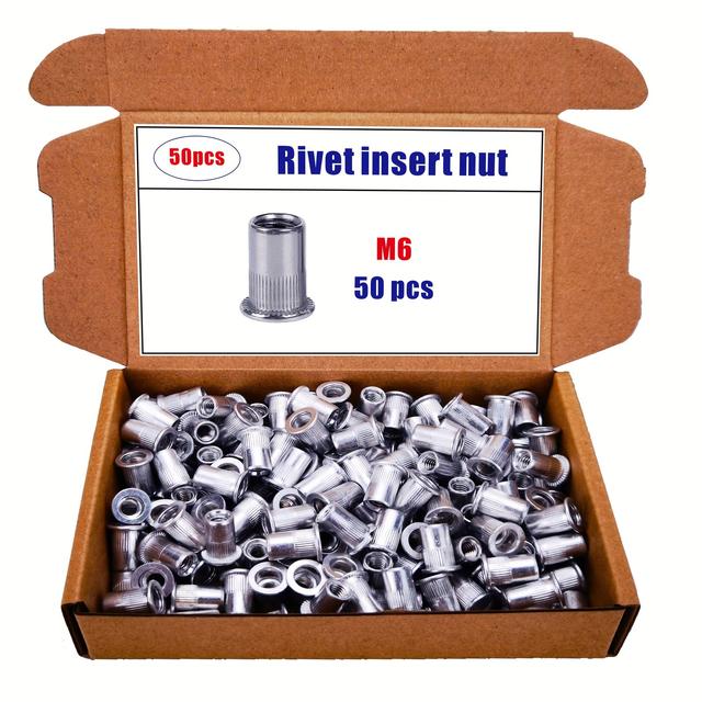 TEMU 50pcs Rivet Nut Sorting Tool, 6 Sizes Combined, (m3 M4 M5 M6 M8 M10), Suitable For Sheet Metal , Furniture Repair, Automobile , Home Decoration