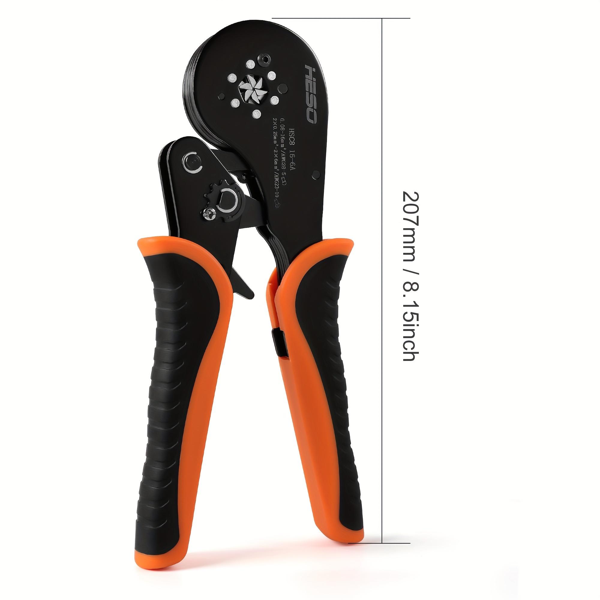 TEMU Heso Hexagonal & Needle Terminal Crimping Set - Ve/en Cold Press Ratchet Pliers For Quick Connections, 0.08-16mm²