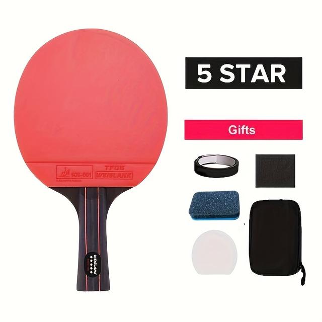 TEMU 5 Tennis Racket With Long/ Short Handle, Training Pong Paddle With Storage Case And Balls