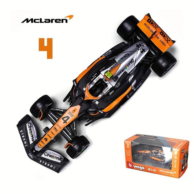 TEMU Burago 1:43 2023 F1 Mcl60 #4 And #81 Alloy Car Die Cast Model Toy Collectible, Collection Gifts, Birthday Gifts Christmas, Gift