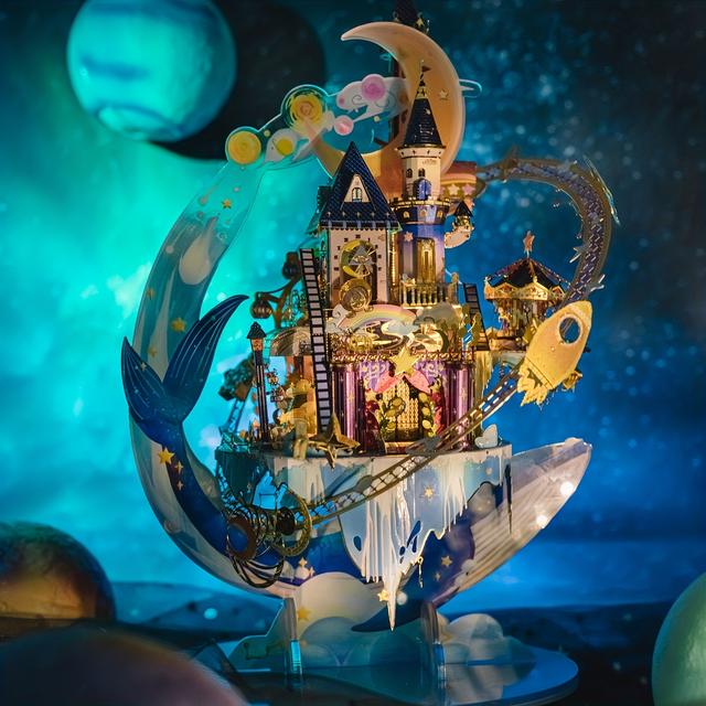 TEMU MU Star Playground 3D Metalen Puzzel - DIY Handgemaakt Tuinmodel Kit, Perfect Verjaardagscadeau voor Vriendinnen, Vanaf 14 Jaar