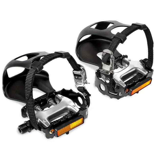 TEMU Pedales BUCKLOS para Bicicleta con Rodamientos Sellados, Antideslizantes, Plataforma de Aleación de Aluminio para Bicicleta de Montaña y Carretera, Accesorios de Ciclismo MTB
