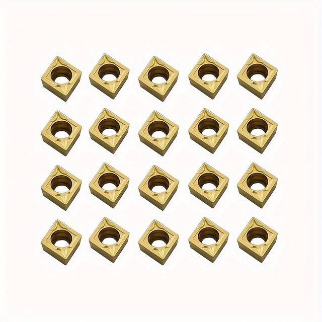 TEMU 20pcs Ccmt09t304/ccmt32.51 Carbide Turning Inserts, Insert Coating Cnc Lathe Replacement Tool Inserts, Suitable For Lathe Turning Tool Support Boring Bar Cutting Tool With Indexable Inserts