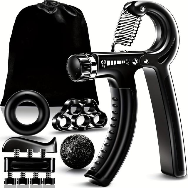 TEMU 5pcs Adjustable Resistance Grip Strengthener Kit - Forearm Strengthener, Hand Grip Strengthener, , Grip Ball