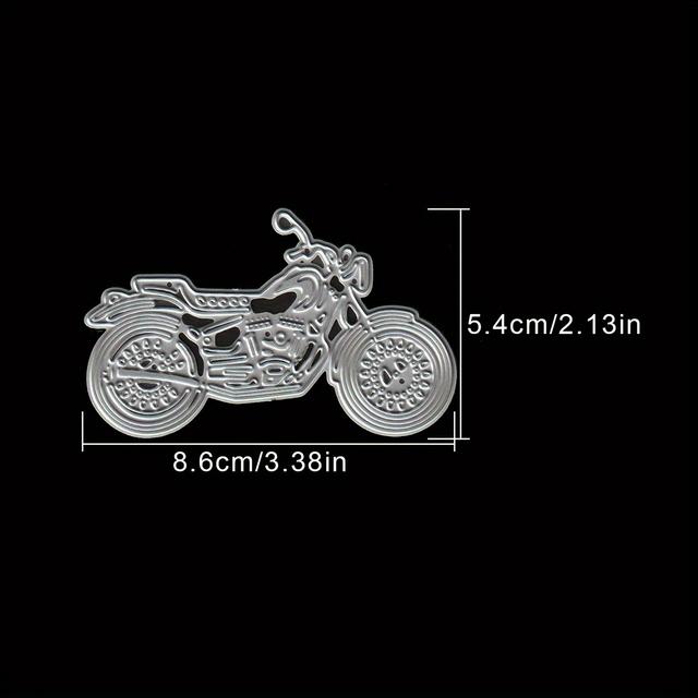TEMU Original Punk Motorcycle Metal Cutting Dies Diy Scrapbooking Album Greeting Cards Home Decoration Holiday Handle Hand Made