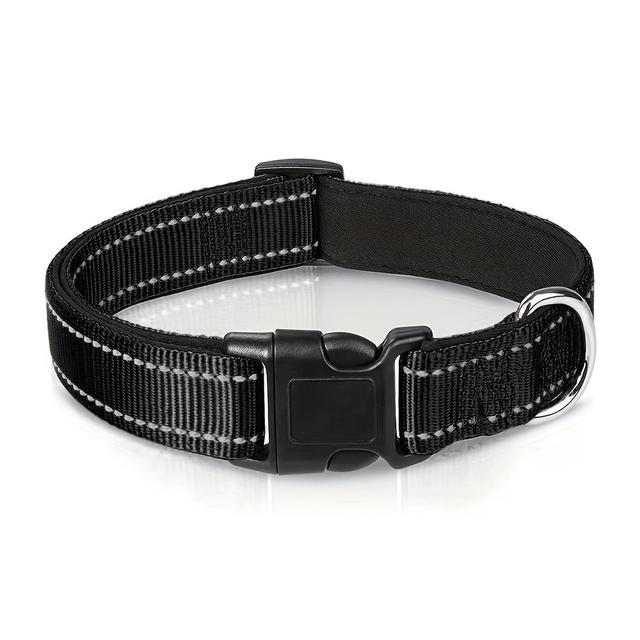 TEMU カスタムネーム反射犬用首輪 - 大中小型犬対応耐久性ナイロンペットIDコラーメタルバックル付き、マルチカラー選択可能、夜間安全＆パーソナライズギフト、なペットコラーメタルバックル、パーソナライズドッグコラ