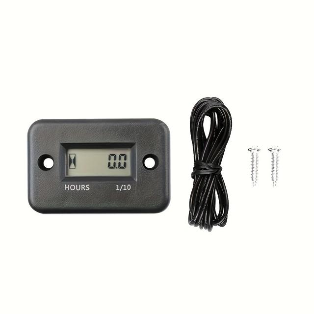 TEMU Digital Lcd Hour Meter For All Gasoline Engines - Suitable For Motorcycles, Atvs, Snowmobiles, Chain Saws, Lawn Mowers, And Motorboats