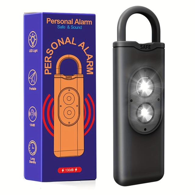 TEMU 130db Dual Led Portable Emergency Alarm Keychain Personal Alarm For Women Elders
