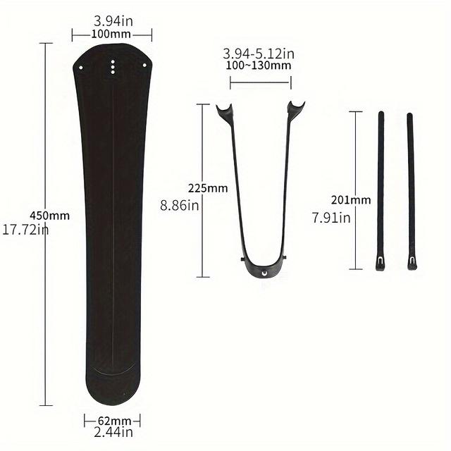 TEMU Bicycle Mudguard Mtb Mudguard Front And Rear Mud Bmx Dh And Gravel Bike Folding Cycling Accessories