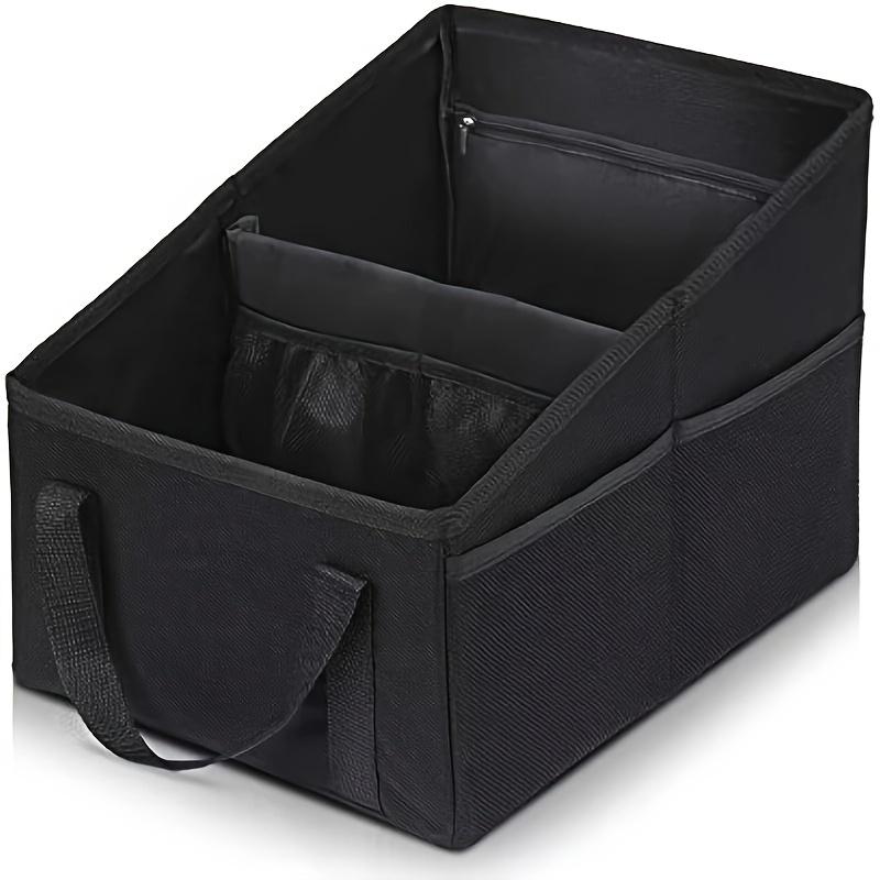 TEMU 1pc Car Seat Organizer With Cup Holder, Travel Storage Book Box, Rear Seat Storage Bin - Fabric Material, Seat Storage Box