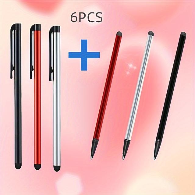 TEMU 6 piezas Lápiz Stylus de pantalla táctil para PC Smartphone Ipod para Ipad Tablet Universal Capacitivo Regalo para /Pascua/Día del /Novio/Novia