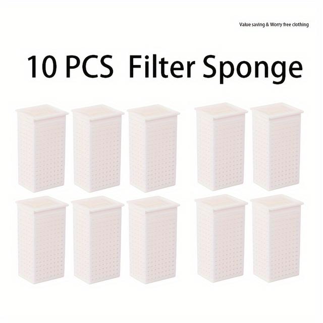 TEMU Pack Of 10 Replacement Filters For Cat Water Dispensers (includes Filter Sponge), Without Battery