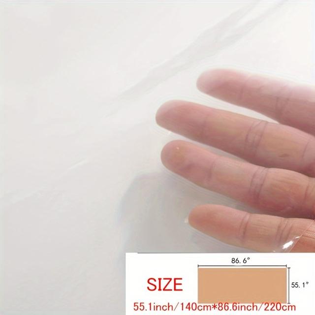 TEMU 1pc Pvc Tablecloth Compatible, Dining, Camping & Parties - Transparent Table Suitable For Home, Picnics, Bbqs - Clean, Cut-to-size Rectangular Table Cover