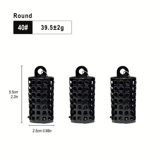 TEMU 3pcs Metal Fishing Carp Feeder Cage, Fishing Lure Holder&sinker, Fishing Trap Bait Cage, Fishing Tackle Accessories, 15g-60g/0.53oz-2.11oz