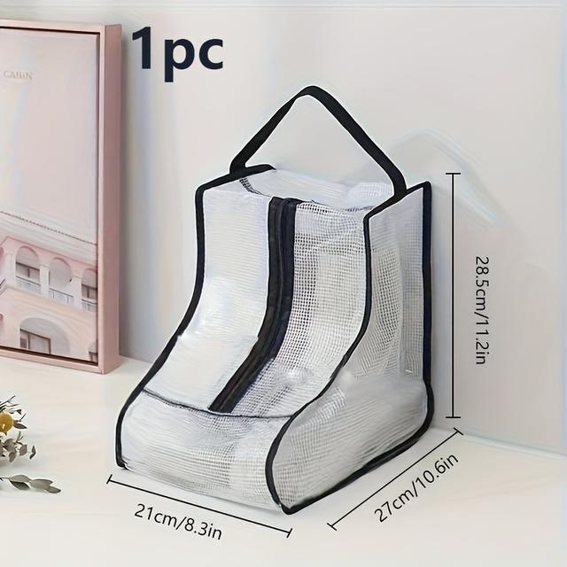 TEMU Dust-free Boot Storage Bag - Protects & Organizes Shoes, Ideal For Men And Women - Portable, Breathable Mesh Design, To 1.5 Lbs, Travel And Home Use