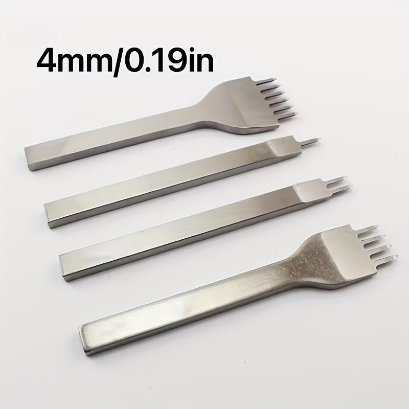 TEMU 4pcs Reinforced Quality 1/2/4/6 Hole Fork Punch Diy Diamond Lace Stitching Chisel Set Craft Set Hand Piercing Round Stitching Punching Tool Shoes Punching Tool
