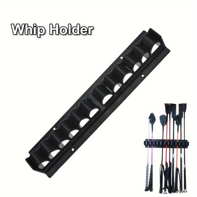 TEMU 1 Durable Pp Horse Whip Holder - Fit, Black With Pink Accents, Secure Storage Rack For Equestrian Gear, Includes Multiple Compartments For Whips & Brushes, Horse Tack And Supplies