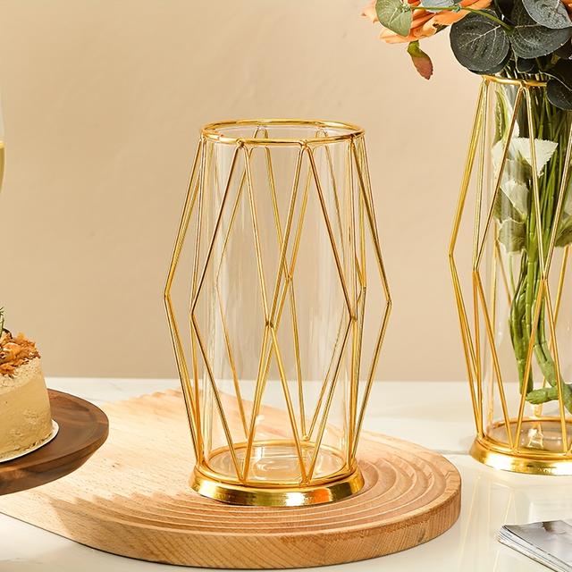 TEMU 1pc Office Cute And Simple Iron Vase, Living Room Light , Nordic Hydroponic Ornaments, Creative Desktop Decoration