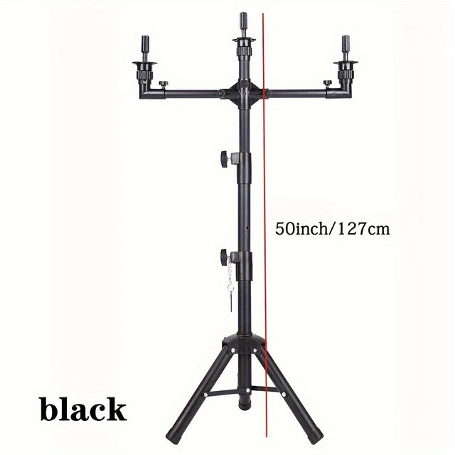 TEMU Veelzijdige pruikenstandaard met houders, geschikt voor canvas blok mannequin hoofden of trainingspoppen hoofden