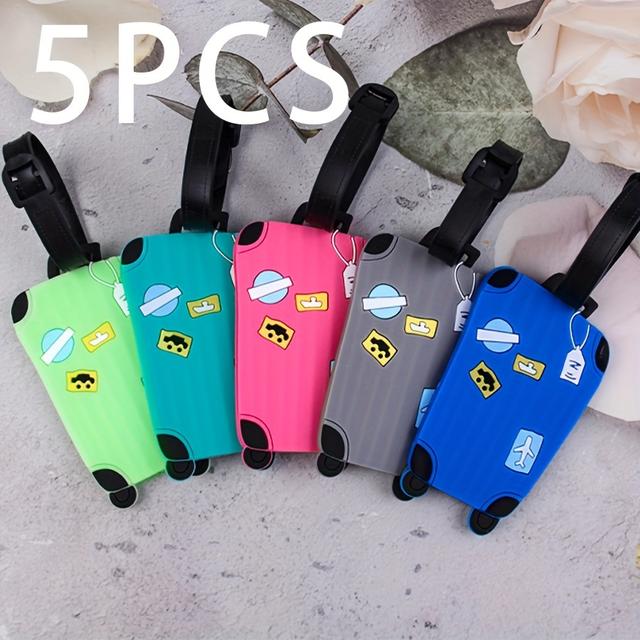 TEMU 5 szt. Popularne PVC Etykiety na Bagaż Trolley Box Wieszak na Bagaż Miękka Etykieta na Bagaż