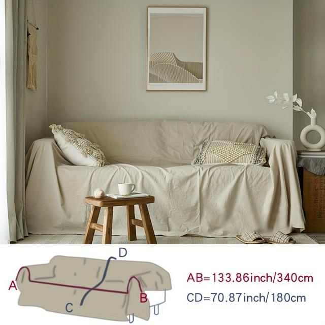 TEMU 1 de Sofá de Algodón, Estilo Nórdico, de Sofá Estilo Japonés, Protector de Muebles para , Decoración para Dormitorio, Oficina, y Hogar