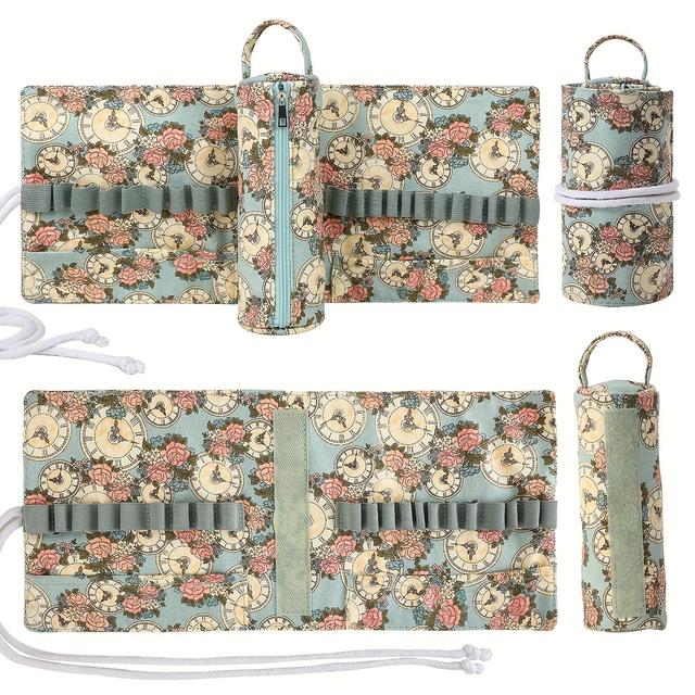 TEMU 1pc Crochet Hook Case,crochet Short Storage Bag,roll Bag Holder Organizer For Crochet Needles/knitting Accessories/crochet Hook Kit Tools,diy Hand Knitting Craft Art Tools For Beginners