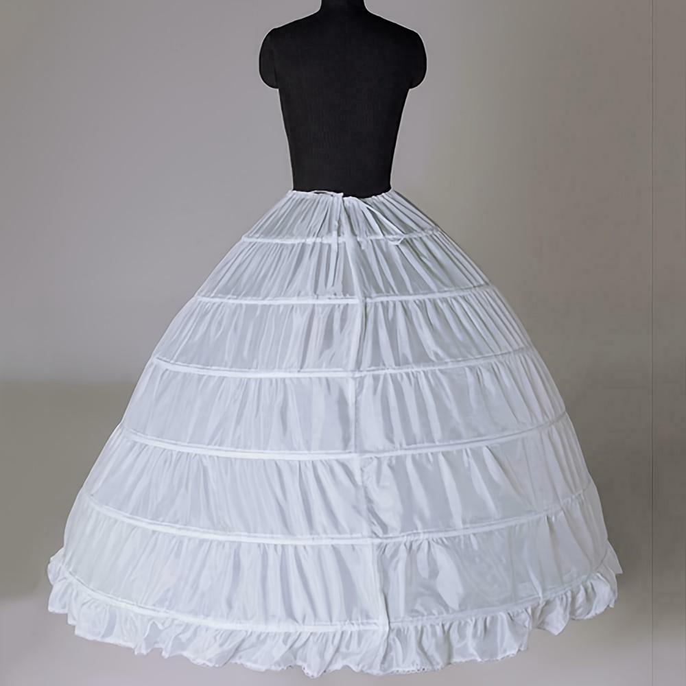 TEMU White Crinoline Slip Skirt With 6 Hoops For Bridal Wedding Ball Gown