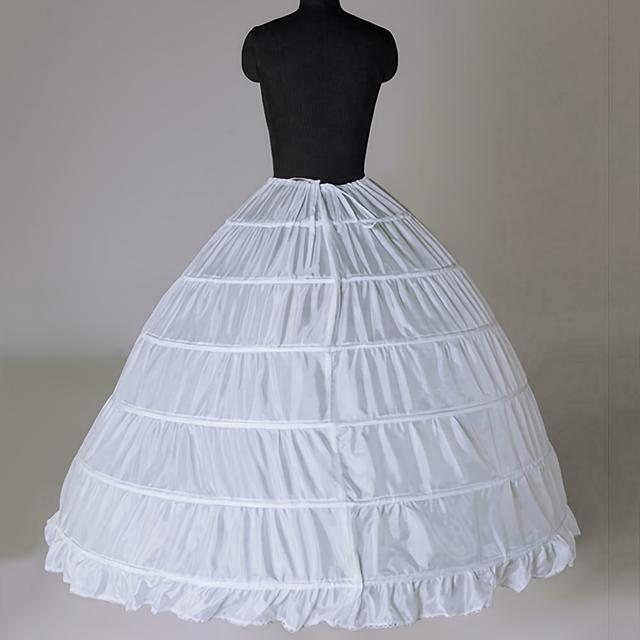 TEMU White Crinoline Slip Skirt With 6 Hoops For Bridal Wedding Ball Gown