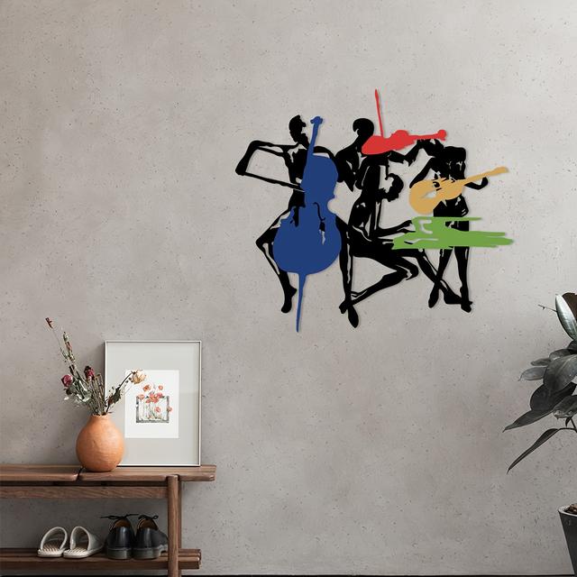 TEMU -of-a-kind Metal Band Artwork, Featuring Colorful Designs, Contemporary Aesthetics, And Suitable For Modern Home Decoration