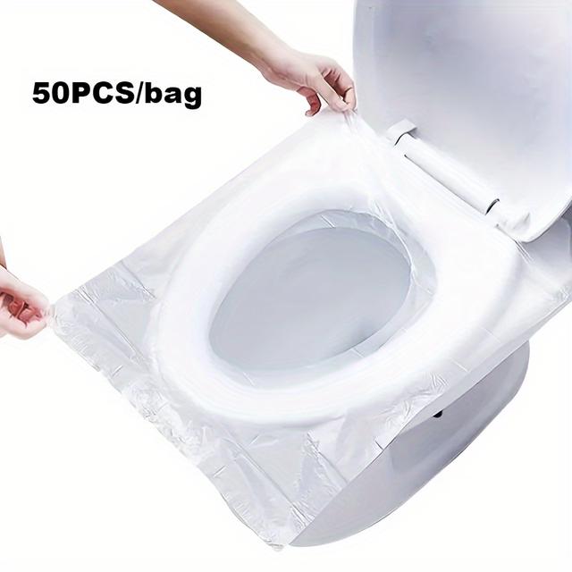 TEMU 50 шт. у пакуванні портативні накладки на унітаз, накладки на унітаз - для коротких поїздок та готельних туалетів, одноразові та зручні для перенесення