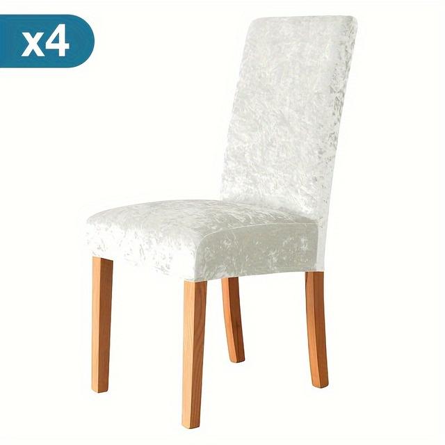 TEMU 4/6pcs Golden Diamond Velvet Mid-back Chair Cover