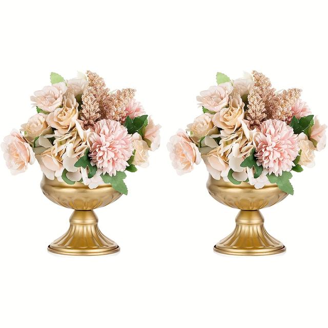 TEMU 2pcs 현대적인 금속 꽃병, 결혼식, 기념일, 할로윈, 크리스마스 장식, 우아한 파티 용품, 전기 없음