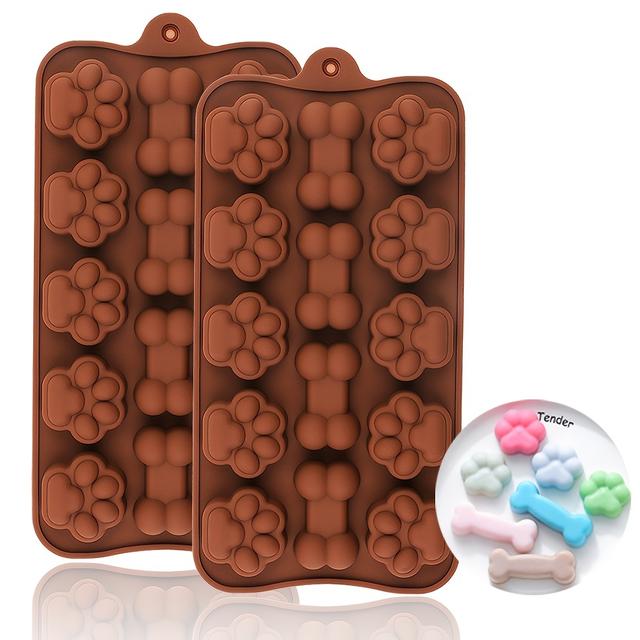 TEMU 2pcs/set Paw Baking Pan | Grade Silicone Mold For Chocolate, Candy, Jelly, Ice Cubes | Baking Tools, Ideal For Graduation, Thanksgiving, Christmas, Mother's Day, Valentine's Day