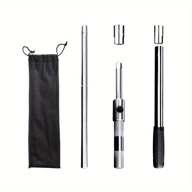 TEMU 23" Universal Extended Lug Wrench, 4 Way Tire Iron Wrench Kit With Storage Case And Heavy Duty Cross Wrench, Standard Removal Tool For Tire Wrenches (17mm/19mm, 21mm/23mm)