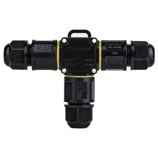 TEMU Tynoscco Cable Connector Outdoor, 3-way Junction Box For 3-pin Wire Screwless, Extension Electrical Protector With Ø4mm To 8mm Diameter – 1 Pack