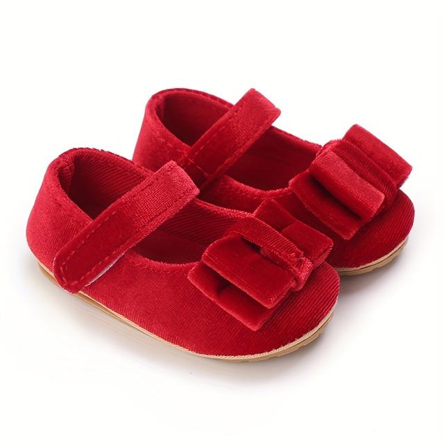 TEMU Autumn Rubber-soled Flannel Children's Non-slip Flat Shoes, Comfortable First Walking Shoes For Babies 0-1 Year Old,