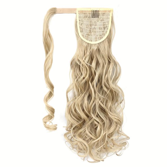 TEMU Culík s vlasy ovinutými kolem dlouhého vlnitého culíku prodloužení syntetického klipu na prodloužení vlasů elegantní přirozené hledá pro každodenní použití Vlasové doplňky